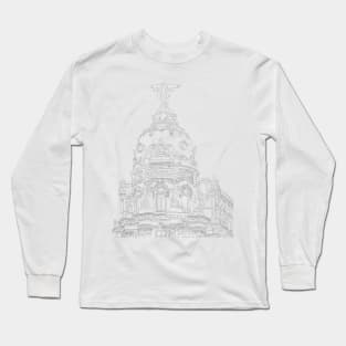 Madrid Metropolis Line Drawing Sticker Long Sleeve T-Shirt